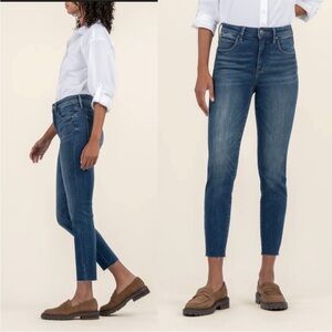 Kut from the Kloth Charlize high rise cigarette raw hem jeans